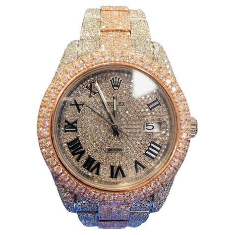 iced out fake rolex|fully iced out rolex watch.